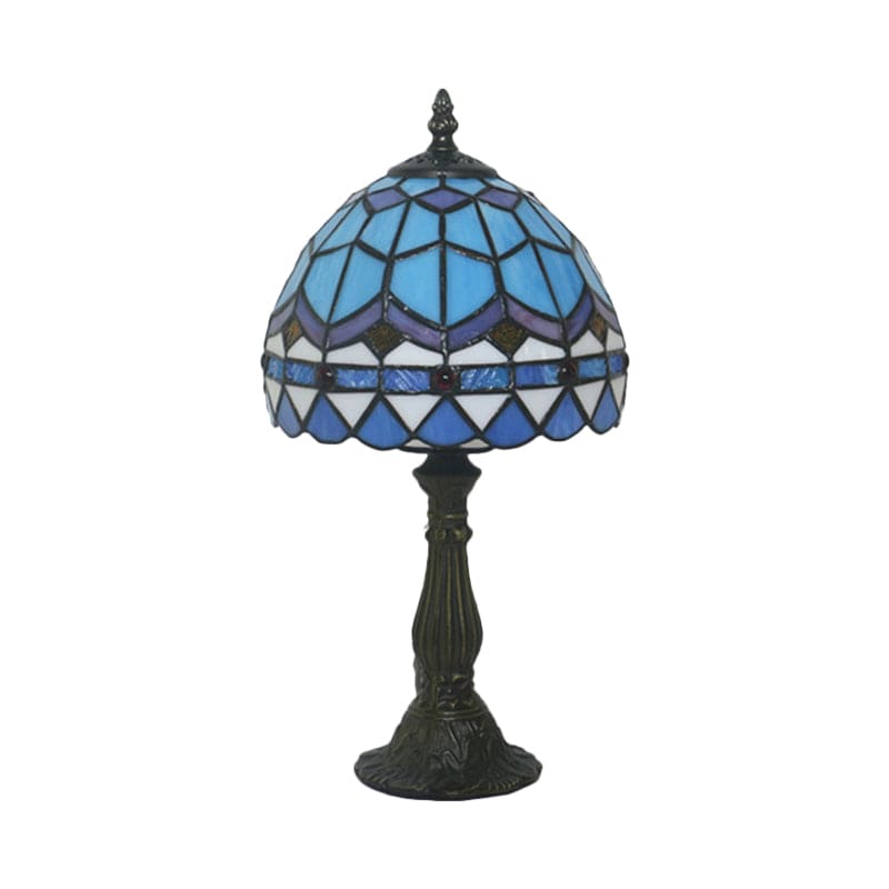 SIENNA - Tiffany vormige lamp van gekleurd glas met loodlijnen