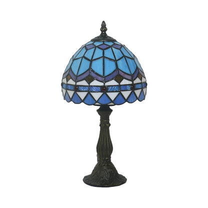 SIENNA - Tiffany vormige lamp van gekleurd glas met loodlijnen