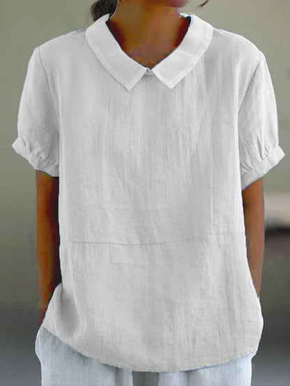 TAVINA – Relaxed fit colblouse met moeiteloze elegantie en zacht comfort