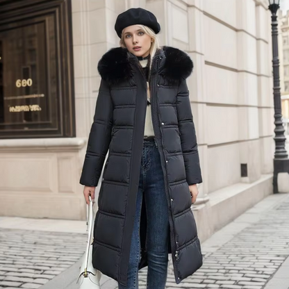 VALENTINA - Luxe pufferjas met bontkraag voor dames