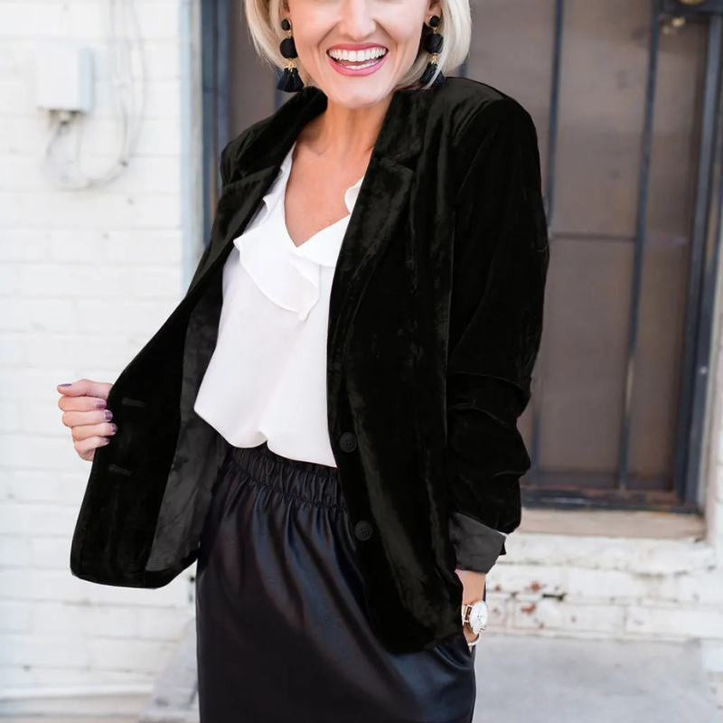 ARLET - Blazer de terciopelo para mujer, perfecto para ocasiones festivas - Glamorix