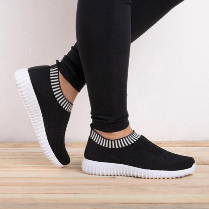 Modieuze ademende slip-on sneaker met sok-achtige pasvorm – NORINA - Glamorix
