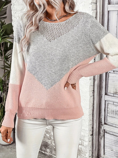 COLORFLOW - Stijlvolle Pullover met Creatief Kleurpatroon voor Dagelijks Gebruik