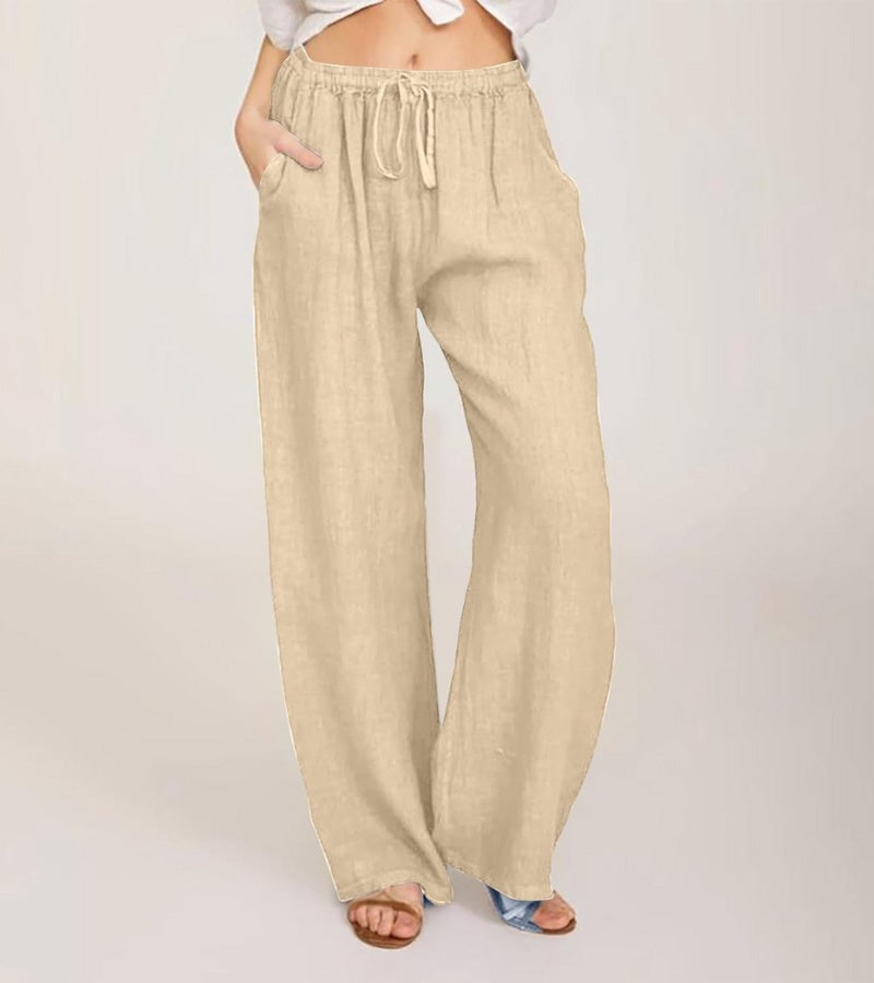 Luchtige damesbroek met hoge taille en rechte pijpen – LIVANA AIRFLOW - Glamorix