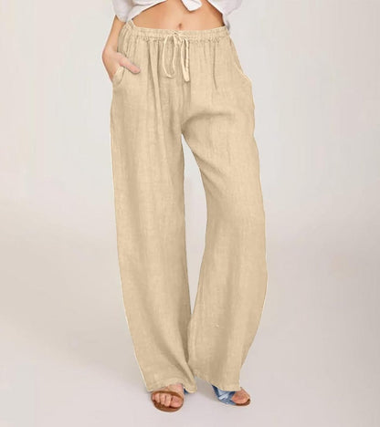 Luchtige damesbroek met hoge taille en rechte pijpen – LIVANA AIRFLOW - Glamorix
