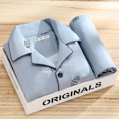 Marcos | Pyjama set met overhemd en knoopsluiting - Glamorix