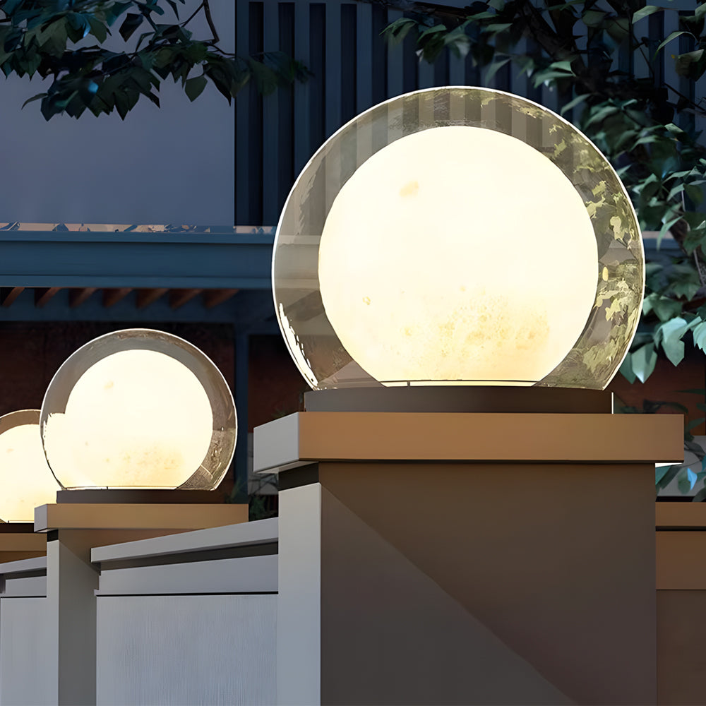 Moderne solar tuinlamp met dubbele maanlichtlaag – LUNARIA SOLAR PILLAR - Glamorix
