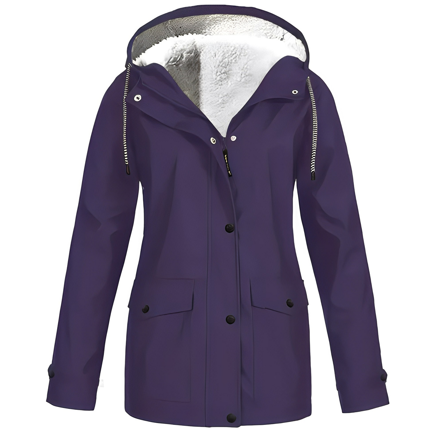 Regenjas met fleecevoering voor dames, duurzame polyesterstof biedt comfort en warmte, waterafstotend – NEOVARA - Glamorix