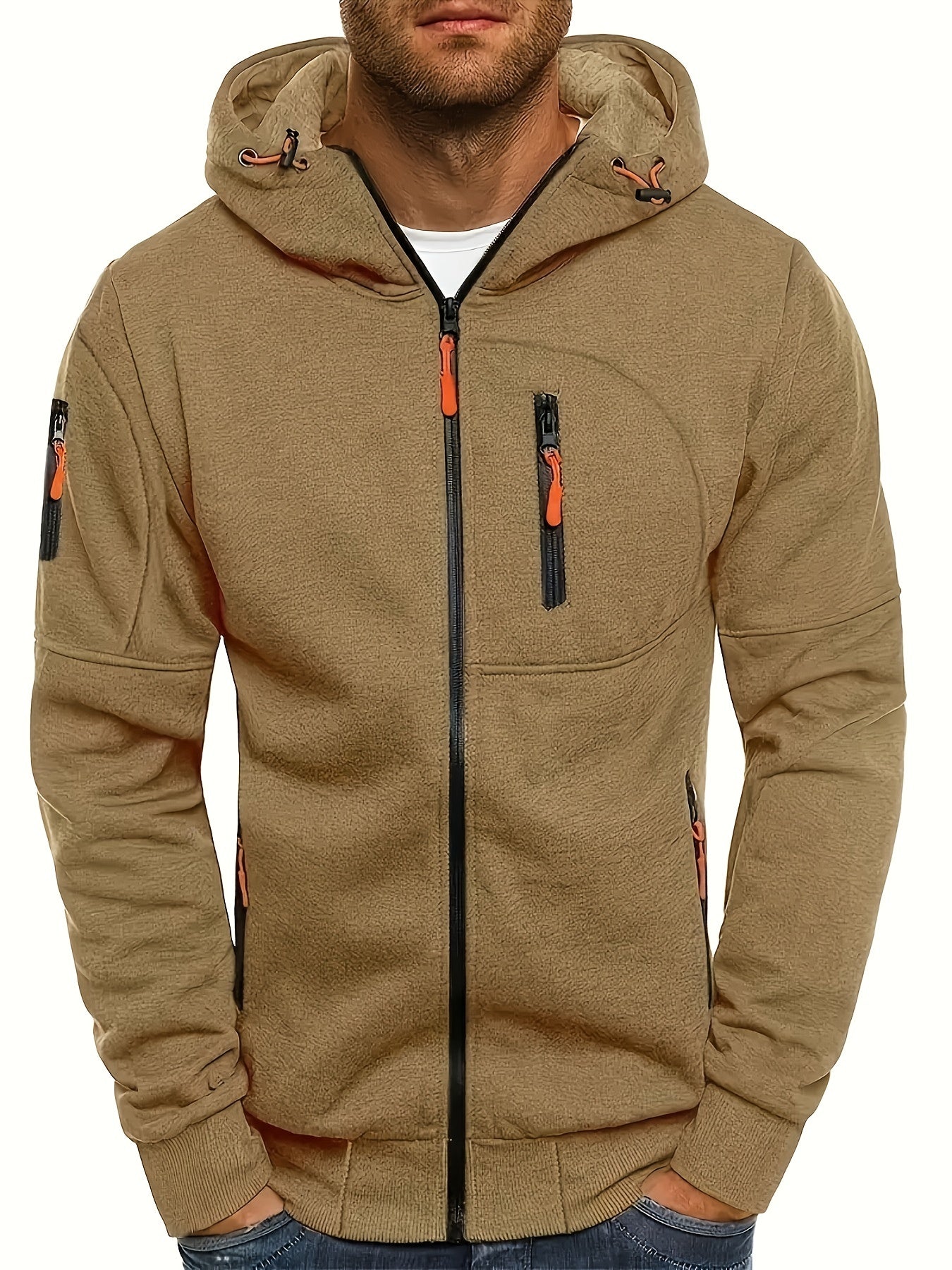 IVAN - Sudadera con cremallera y capucha ajustable para hombre - Glamorix