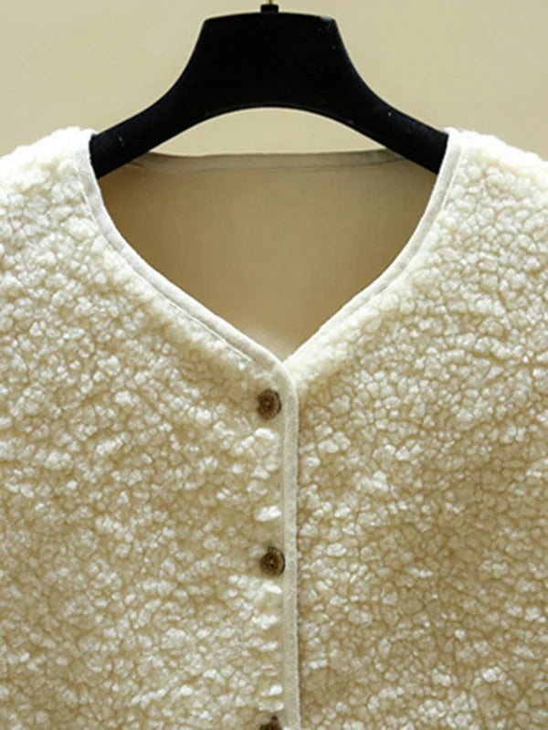 ELISE - Zacht Sherpa-vest zonder mouwen met knoopsluiting voor dames