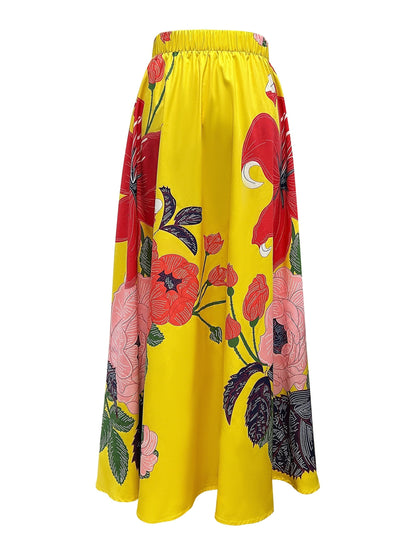 Maxi Rok met Bloemenprint voor Een Elegante Zomerlook – Agata - Glamorix