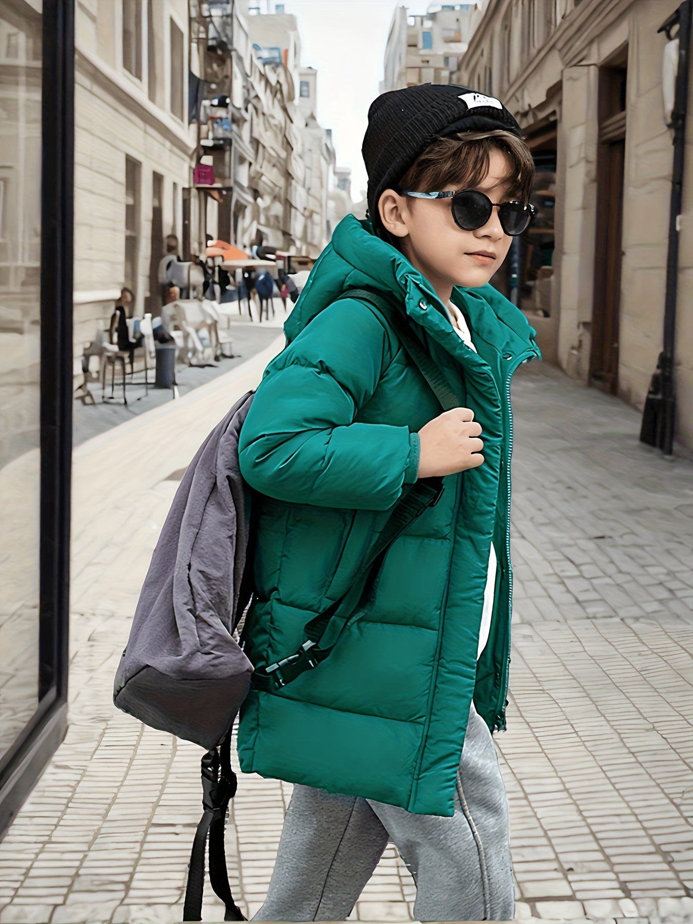 ALEX - Halflange winterjas met rits voor jongens en meisjes