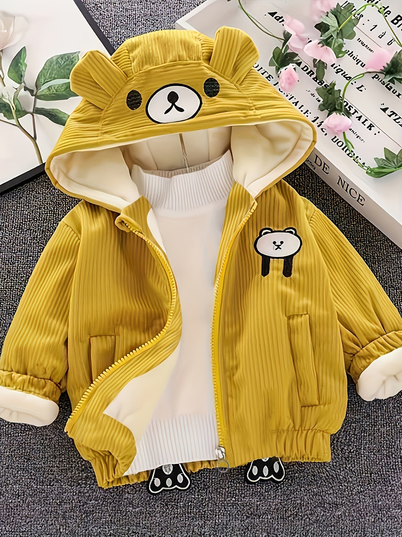 OLIVER - Kinder winter corduroy jas met capuchon