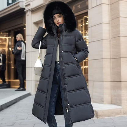 VALENTINA - Luxe pufferjas met bontkraag voor dames