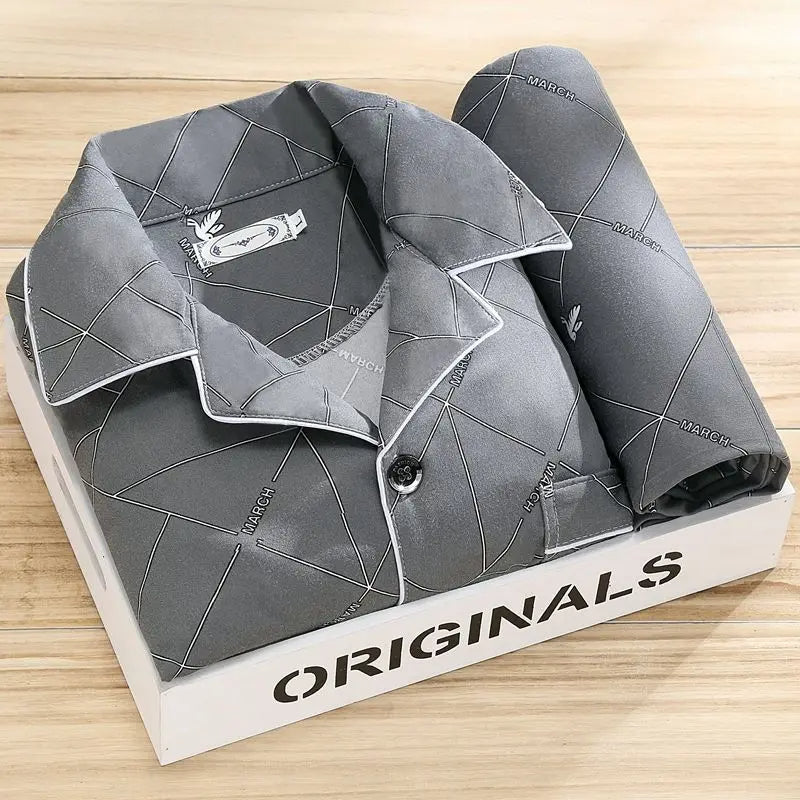 Marcos | Pyjama set met overhemd en knoopsluiting - Glamorix