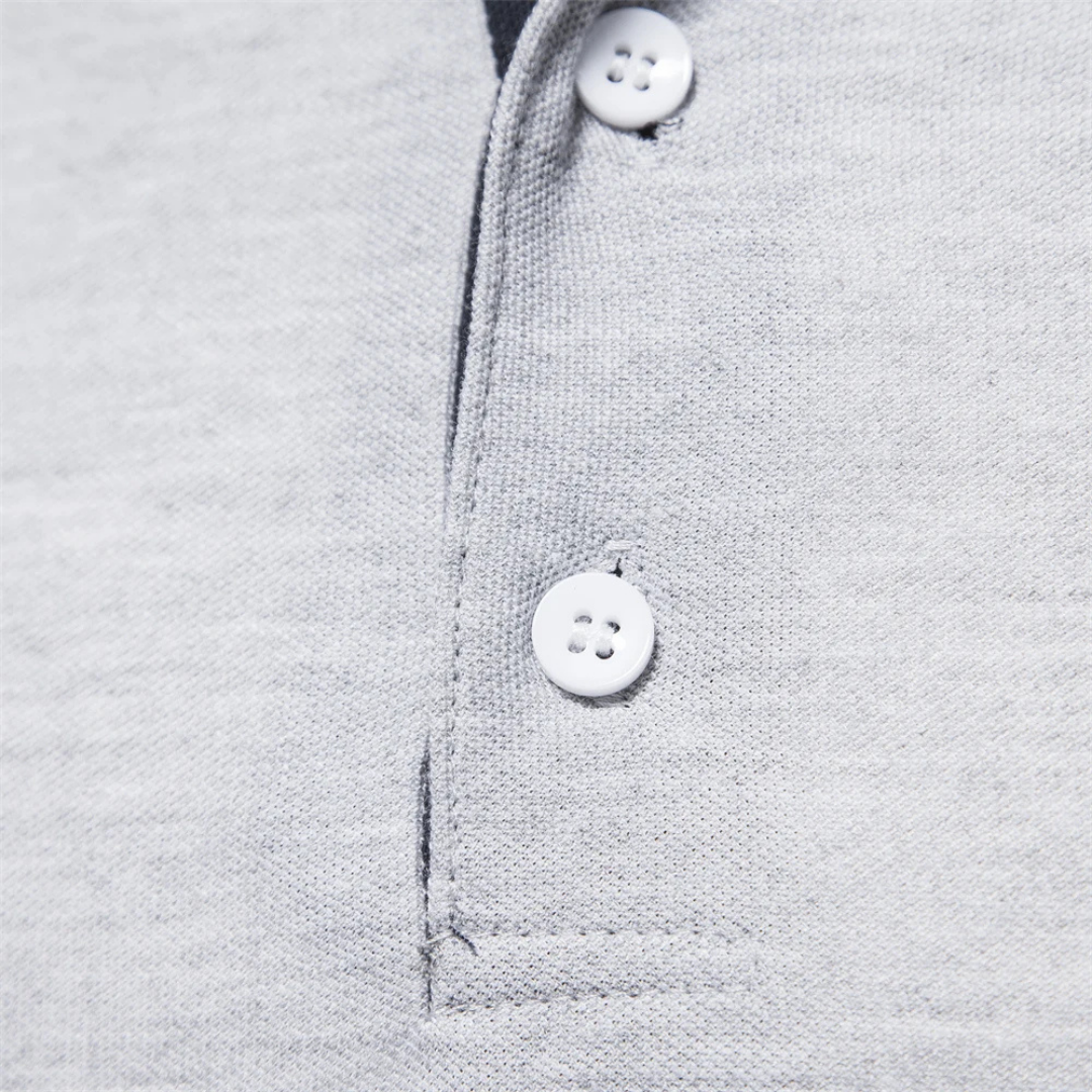 Slim fit herenpolo met lange mouwen en moderne look – RENVAR - Glamorix