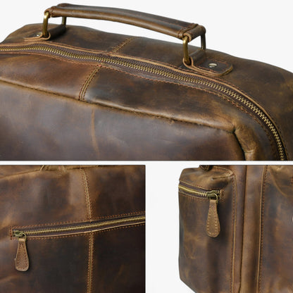 Stoere rugzak van buffelleer voor werk en avontuur – RawEdge Nomad - Glamorix