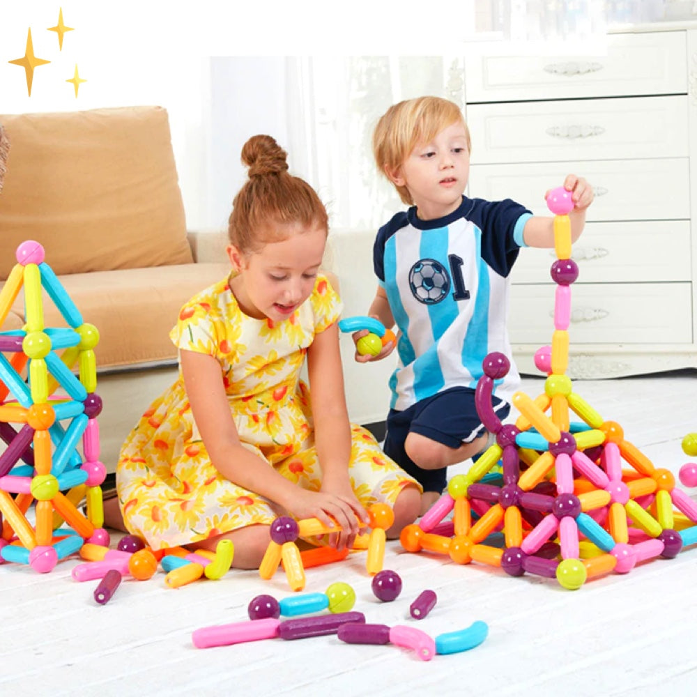 MAGNIBUILD - 64-delige Magnetische Bouwstenen voor Creatieve Kinderen