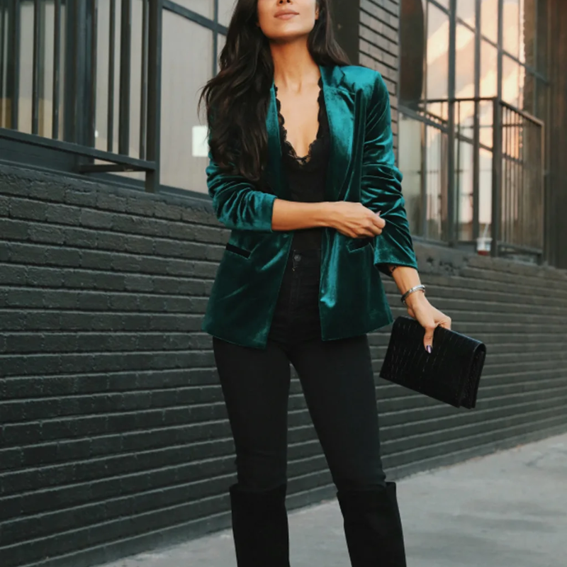 ARLET - Blazer de terciopelo para mujer, perfecto para ocasiones festivas - Glamorix