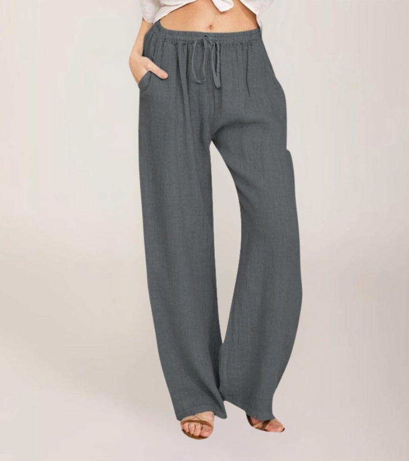 Luchtige damesbroek met hoge taille en rechte pijpen – LIVANA AIRFLOW - Glamorix