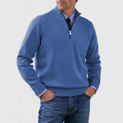 RYAN - Nonchalante herensweater met halve rits
