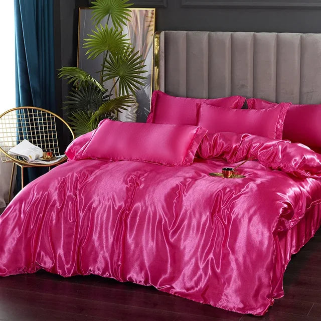 Luxe 4-Delige Zijde Satijnen Beddengoed Set – SilkLuxe