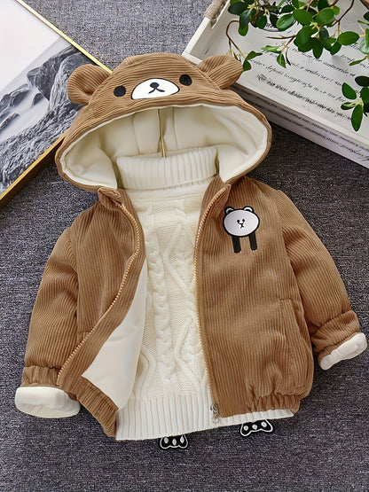OLIVER - Kinder winter corduroy jas met capuchon