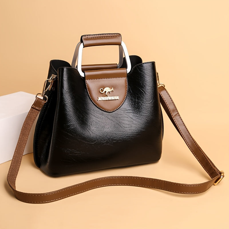 Luxe leren dameshandtas met verfijnde afwerking – BELVINA Classique - Glamorix