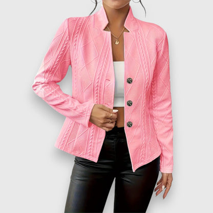 Getailleerde damesblazer met structuur en elegante snit – SERENA FORME - Glamorix