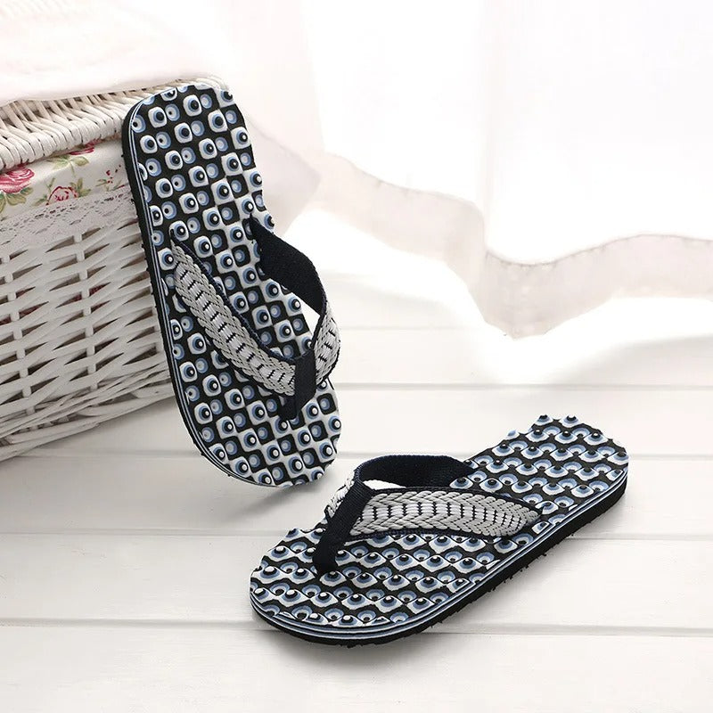 Heren teenslippers met gewatteerde geweven band – NERO WEAVE - Glamorix