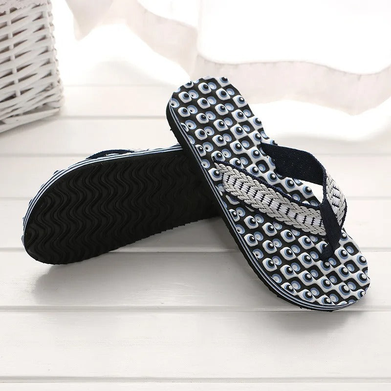 Heren teenslippers met gewatteerde geweven band – NERO WEAVE - Glamorix