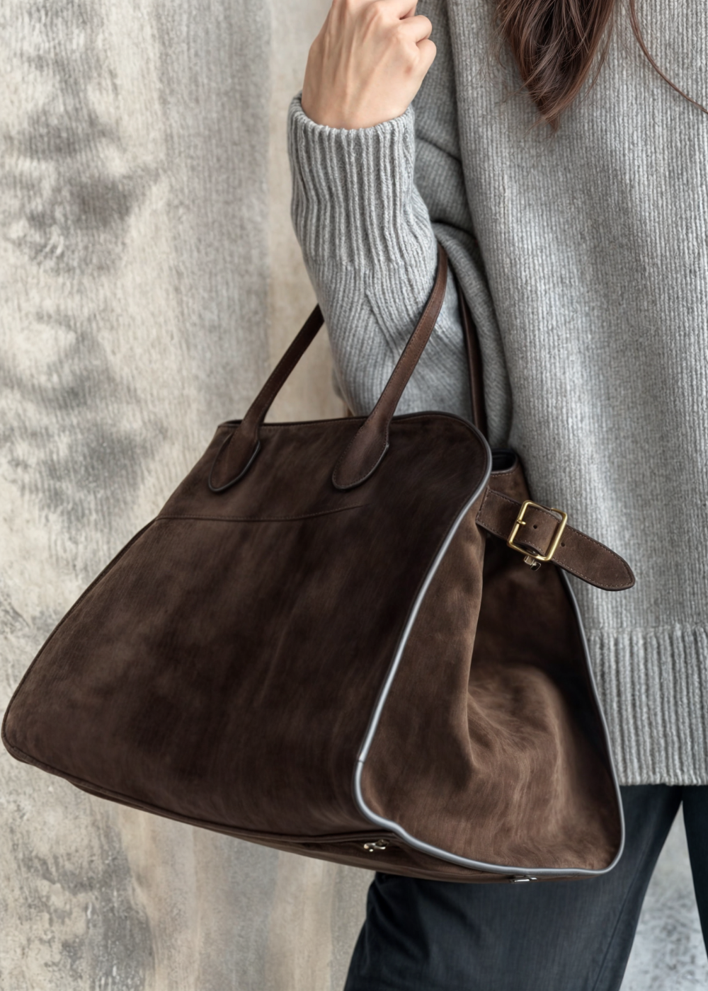 Luxe suède schoudertas voor dames – ANDA