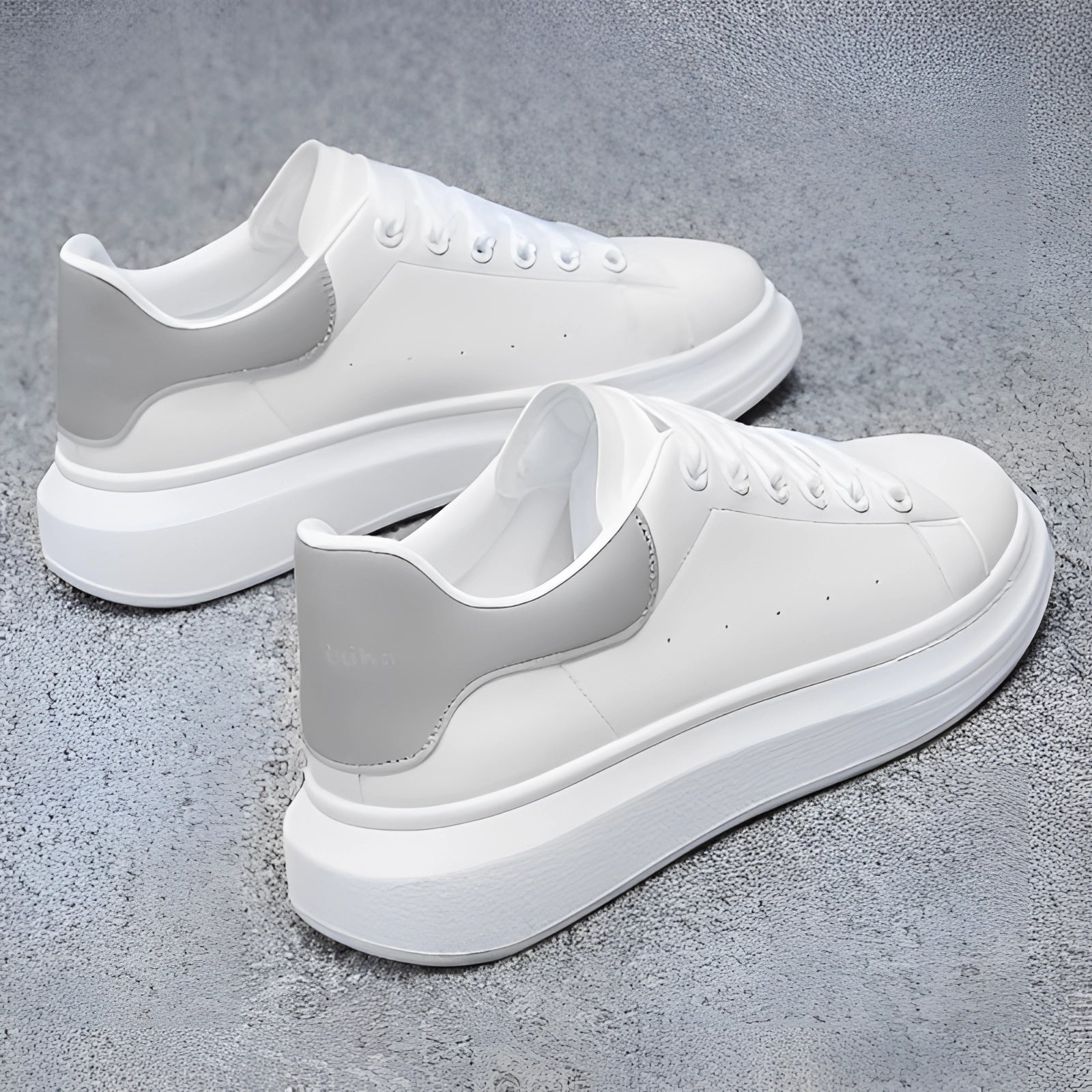 CAIN – Witte leren heren sneakers met plateauzool - Glamorix