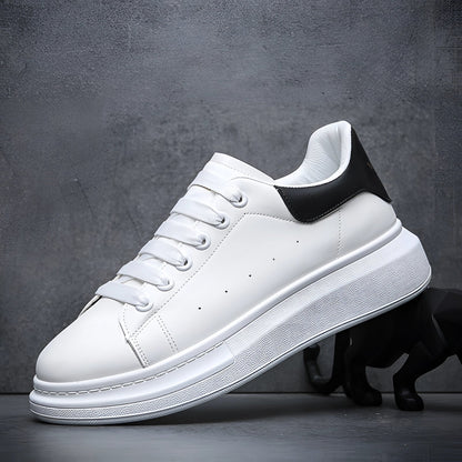 CAIN – Witte leren heren sneakers met plateauzool - Glamorix