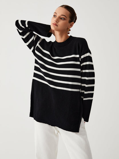 LEVI – Casual gestreepte trui met zijsplitten voor een moderne look