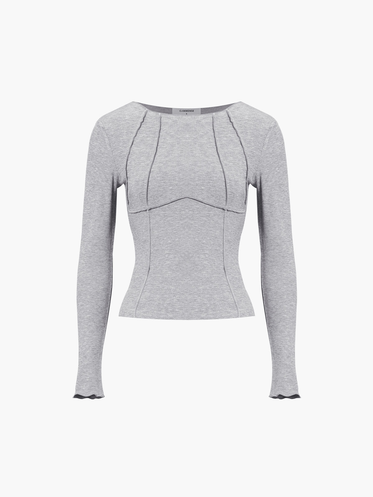 LUCINA - Nauwsluitende Rekbare Top met Lange Mouwen voor Een Slanke en Elegante Look