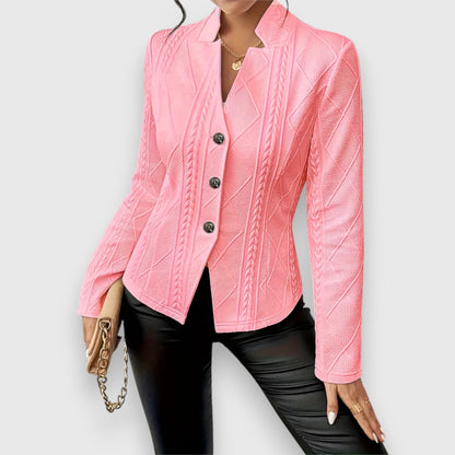Getailleerde damesblazer met structuur en elegante snit – SERENA FORME - Glamorix