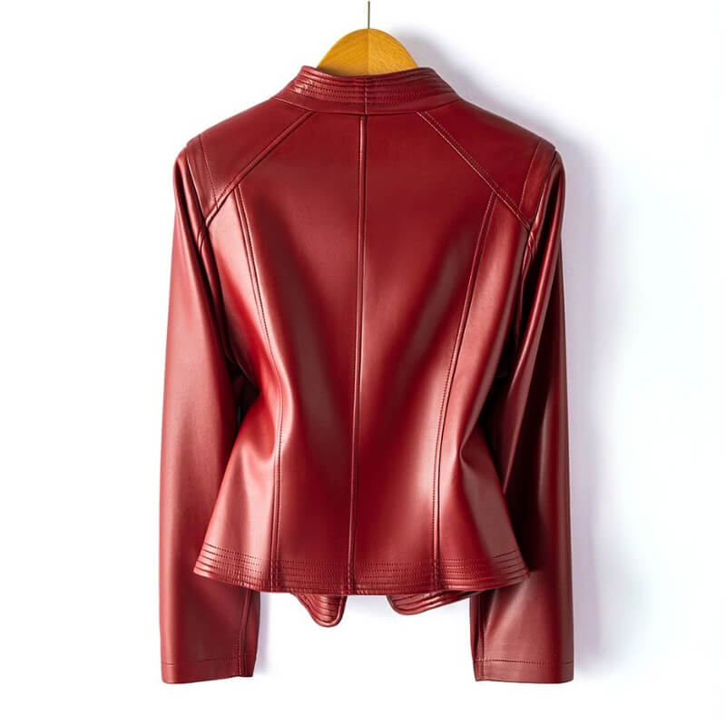 ELLENA – Dames leren jas met tijdloze pasvorm en stoere look - Glamorix