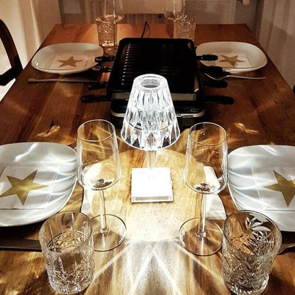 Crystalum Shine – Luxe kristallen tafellamp met sprankelend LED-licht en oplaadbare touchbediening