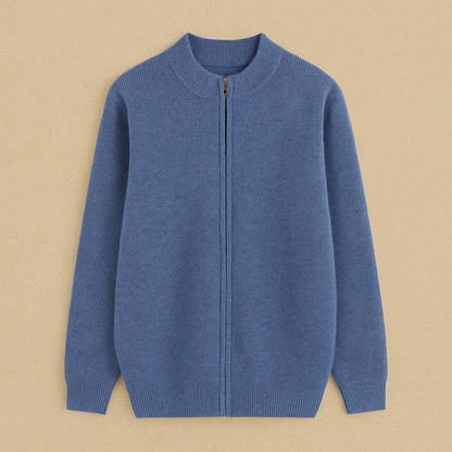 Rust in uitstraling, kracht in eenvoud: een full-zip vest met luxe kasjmier en moderne verfijning voor heren – NOVARA - Glamorix