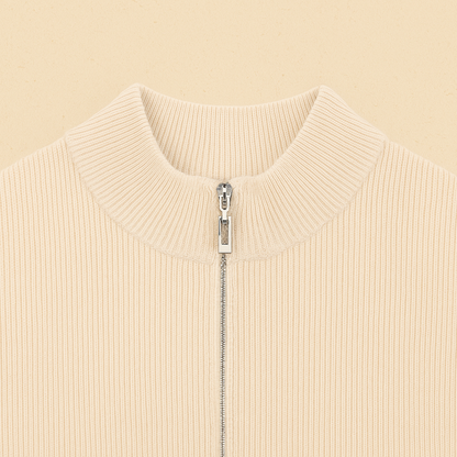 Rust in uitstraling, kracht in eenvoud: een full-zip vest met luxe kasjmier en moderne verfijning voor heren – NOVARA - Glamorix