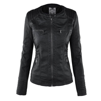 AURORA – Dames leren jas met capuchon en moderne pasvorm - Glamorix