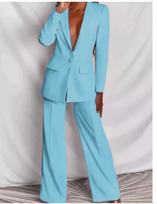 Blazerpak met lange blazer en flexibele vorm voor dagelijks en professioneel gebruik – NOVAQUA - Glamorix