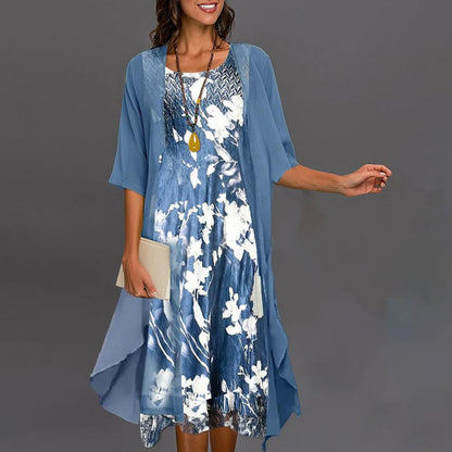 Elegante midi-jurk met bloemenprint voor dames – LUCIA