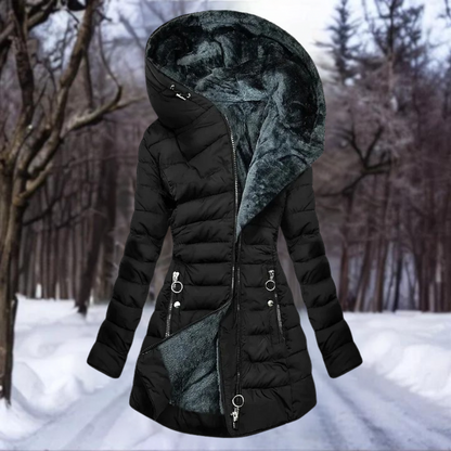 ESMERALDA - Luxe pluche damesjas voor stijlvolle warmte