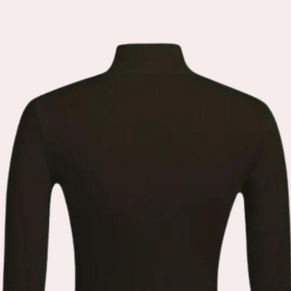 Comfortabele dames wikkeltrui met hoge hals – VALENYA - Glamorix