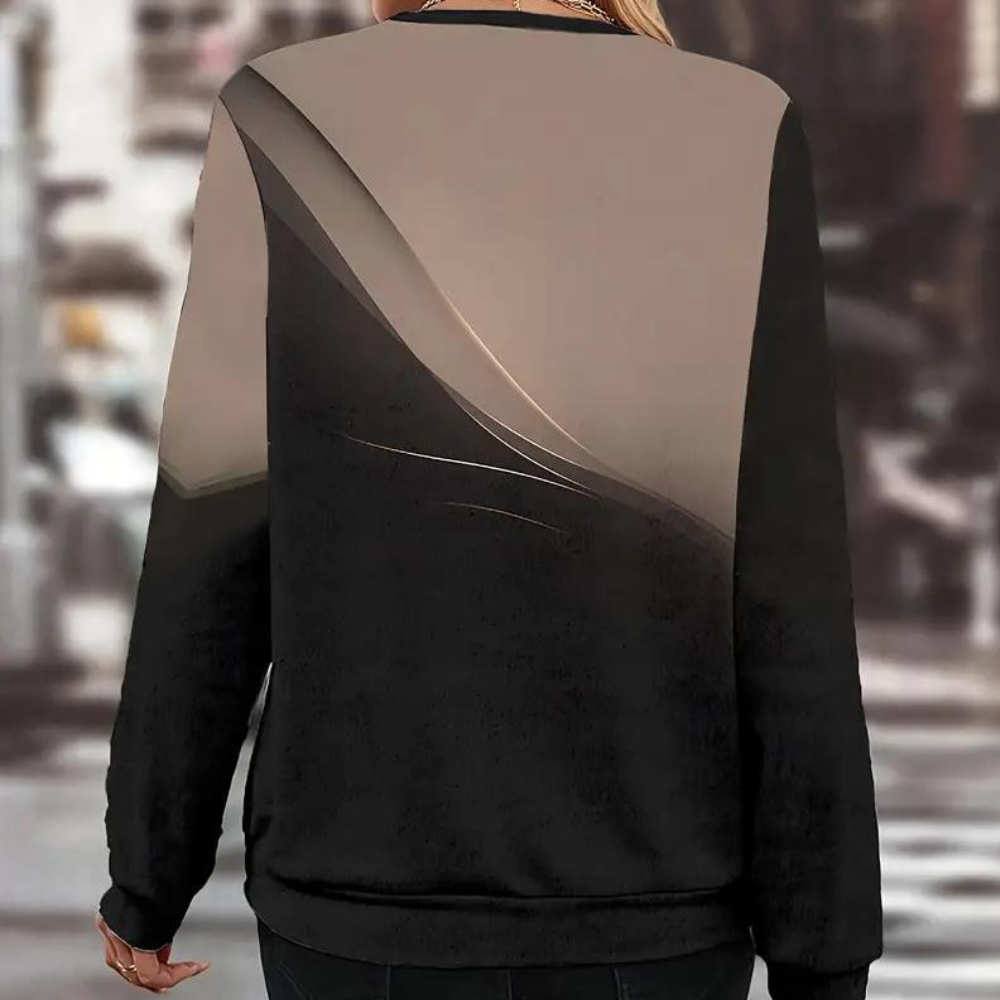 LUNA - Gradient sweater met lange mouwen en zip-up voor dames