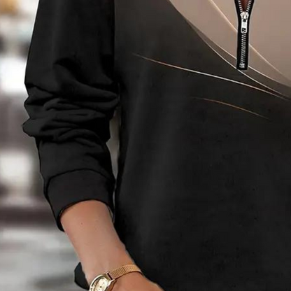 LUNA - Gradient sweater met lange mouwen en zip-up voor dames