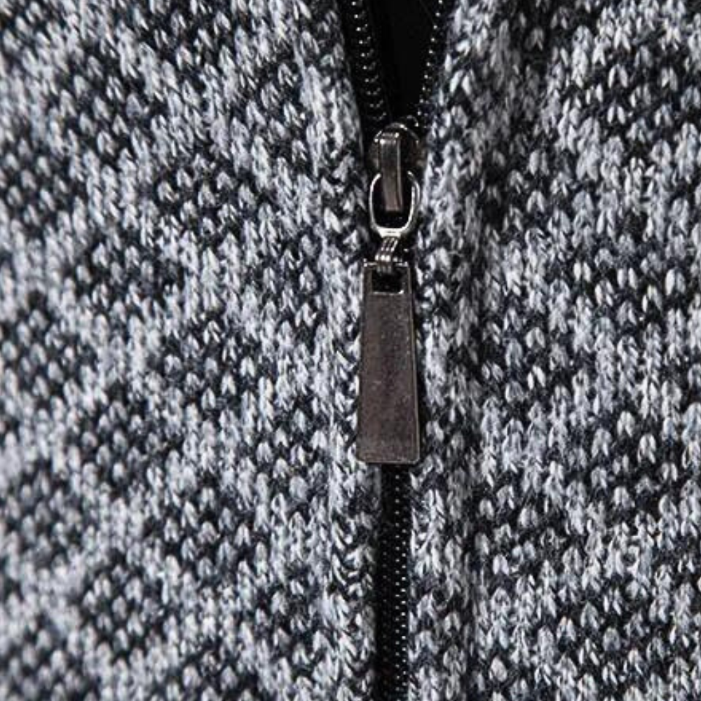 Comfortabel gebreid herenvest met capuchon – JOM