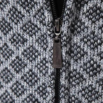 Comfortabel gebreid herenvest met capuchon – JOM